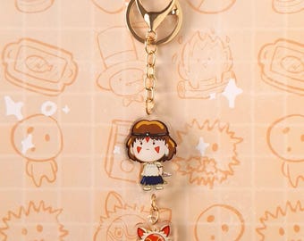 Chibi Kawaii Ghibli Mononoke Nyckelring – Söt akrylaccessoar för väskor, nycklar, pennfodral