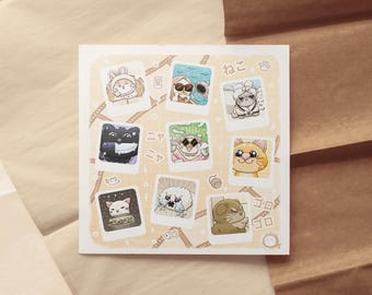 Rolig kattklistermärkesark – Söta klistermärken för Bullet Journal och Scrapbooking