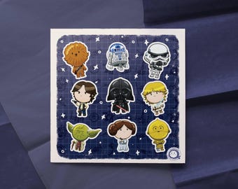Söta handillustrerade Star Wars-klistermärken – Ge dina vardagsföremål en söt touch