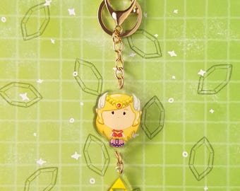 Kawaii Chibi Zelda Nyckelring – Söt akrylaccessoar för väskor, nycklar, pennfodral