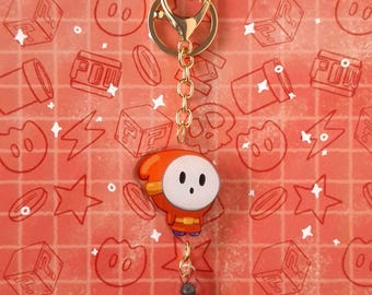 Chibi Kawaii Mario Villains Maskass Nyckelring – Söt akryltillbehör för väskor, nycklar, pennfodral