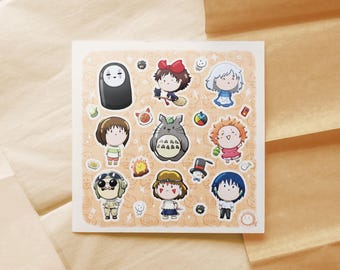 Söta handillusterade Ghibli-klistermärken – Ge dina vardagsföremål en söt touch