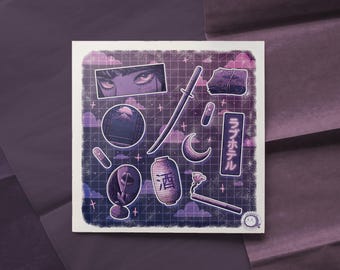 Tokyo Baddie-klistermärkesark – Tokyos nattatmosfär för dagböcker och scrapbooking