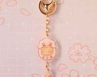 Chibi Kawaii Sakura Gasha Nyckelring – Söt akryltillbehör för väskor, nycklar, pennfodral