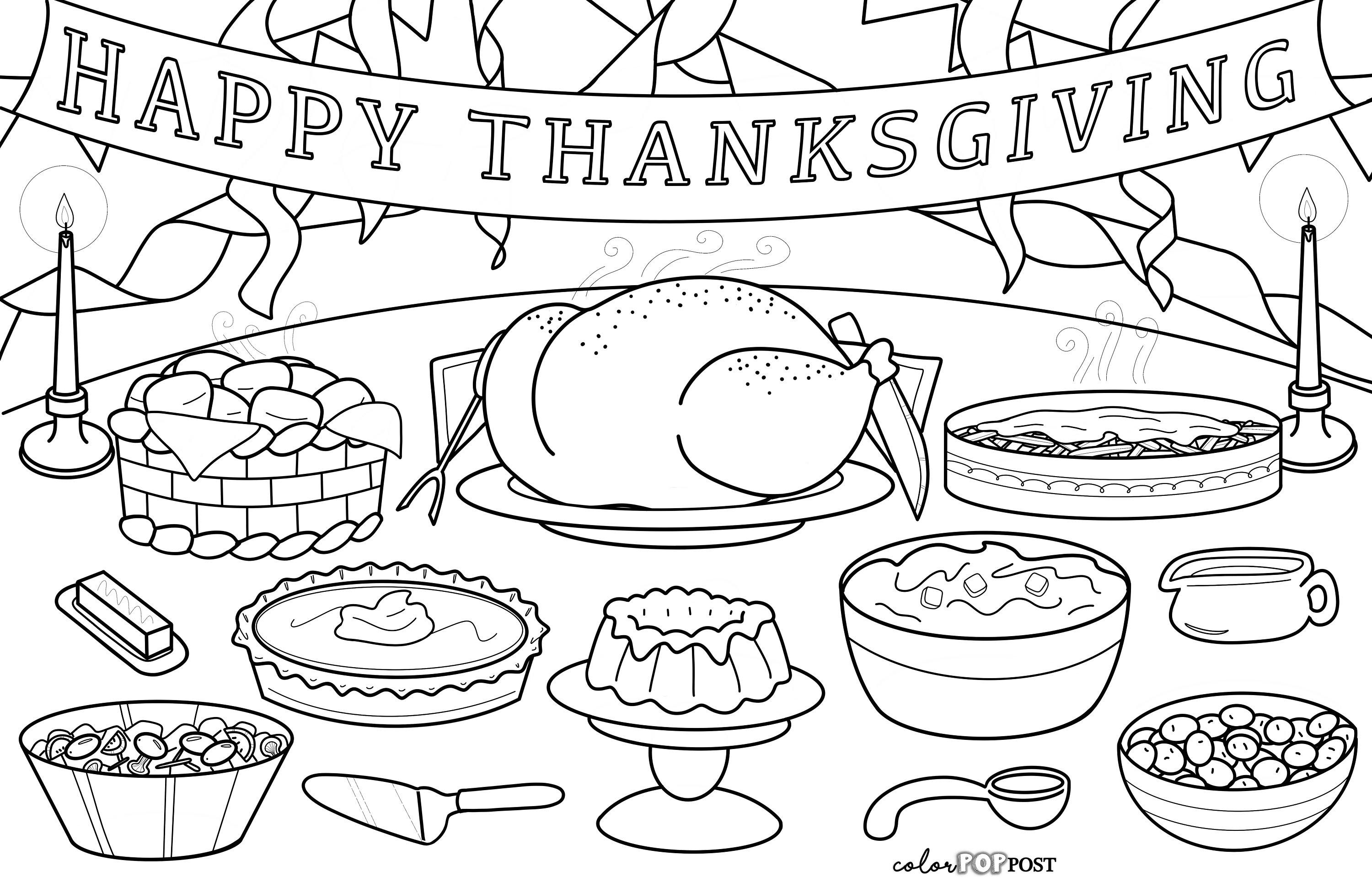 Thanksgiving Food Coloring Page