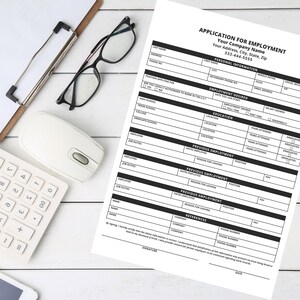 job application for employment form editable word hr etsy canada