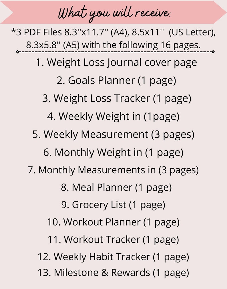 Weight Loss Tracker Printable 2023 Weight Loss Journal Etsy New Zealand