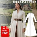 Mandarin Neck  Medieval Cloak Sewing Pattern, Fantasy Cape, Elven Cape,Magical Gown,Halloween Pattern,Elvish Cape,A0 A4 US Letter-US 0 to 30