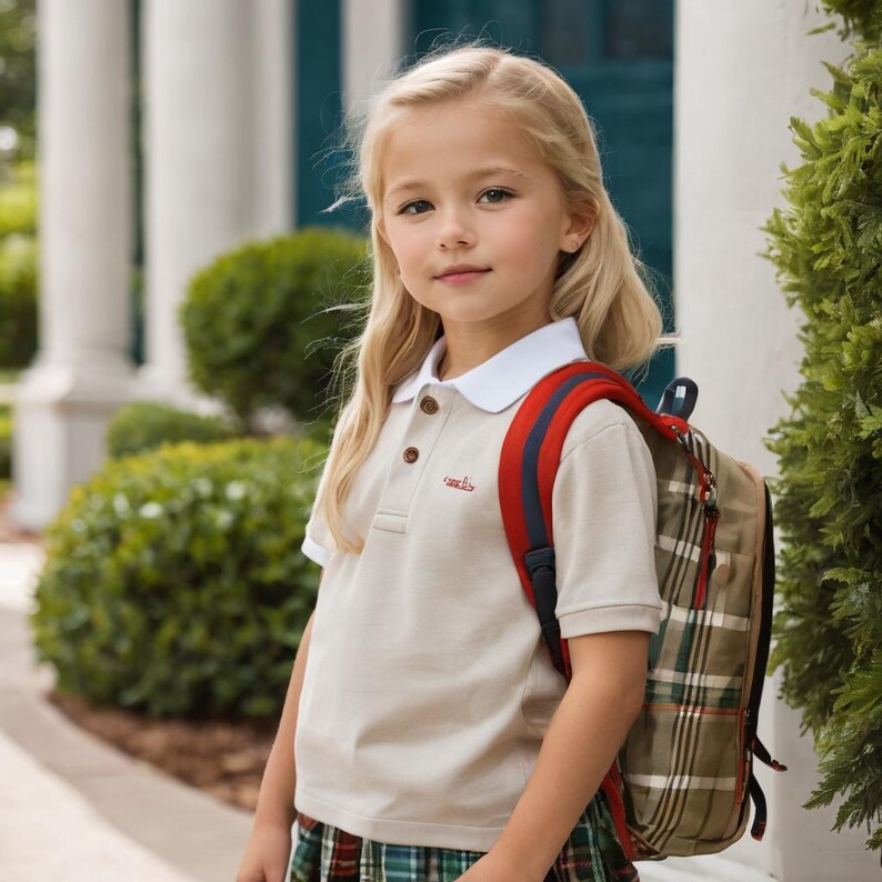 Kids Polo T-Shirt Sewing Pattern | Boys and Girls School Uniform Top | Short Sleeve Knit Polo | Unisex PDF Sewing Pattern image 5