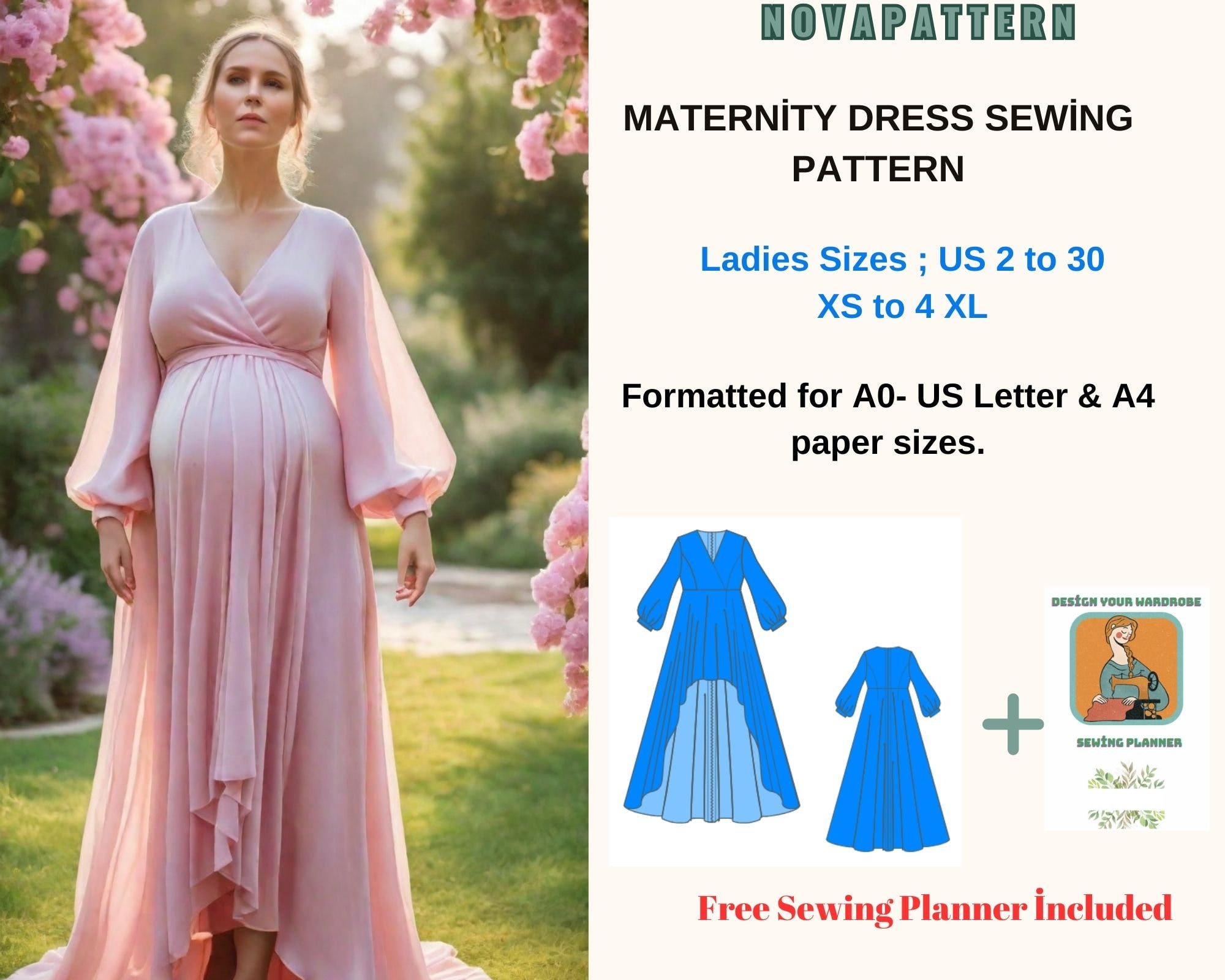 Maternity Straight Cut Skirt PDF Sewing Tutorial. Maternity Gown and Maxi  Dress DIY. this is Not a Printable Pattern. - Etsy