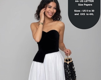 Linen Maxi Skirt Sewing Pattern, High Waist A-Line Long Skirt Pattern Beginner Friendly PDF A4 US Letter A0 US 2–30