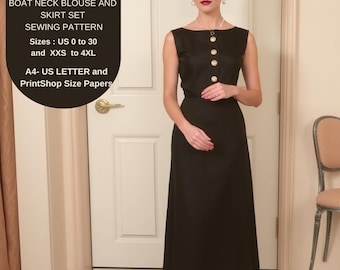 Naaipatroon jaren 50 Sabrina-blouse en rok (pdf)