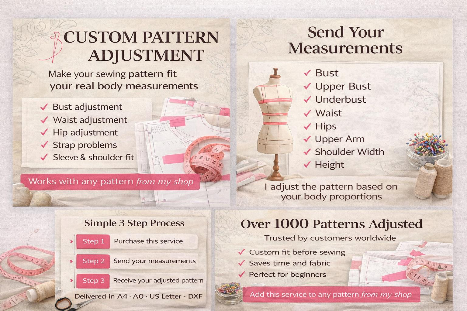 Custom Fit Sewing Pattern Service | Pattern Adjustment to Your ...