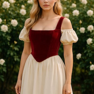 Patrón de costura para vestido Cottagecore con hombros descubiertos, patrón de vestido largo con corpiño de corsé de fantasía, vestido medieval élfico, tallas 2-30 (EE. UU.) A4 A0 (EE. UU.)