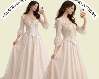 Renaissance Dress Sewing Pattern: Bishop Sleeve Maxi Skirt (A0-A4 & US Letter) (PDF Pattern)