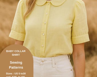 トップス little suzie Linen Gather Collar Blouse little suzie Linen Gather Collar Blouse レディース
