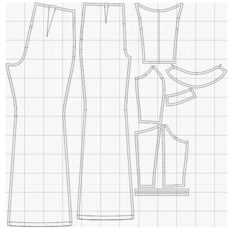 Formal Jumpsuit Sewing Patterndungaree Pattern Womens Jumpsuit Pattern
