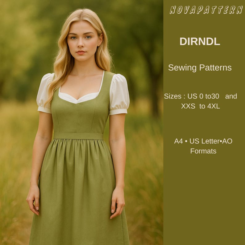 Dirndl Dress Sewing Pattern | Traditional Bavarian Oktoberfest Dress ...