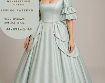 Bridgerton Queen Dress Sewing Pattern: Regency Ball Gown (PDF)