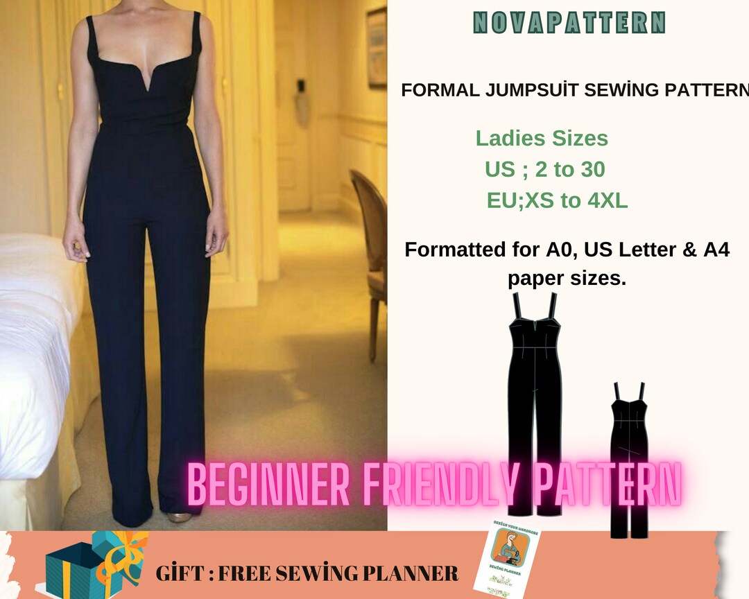 Formal Jumpsuit Sewing Pattern Dungaree Pattern,womens Jumpsuit Pattern