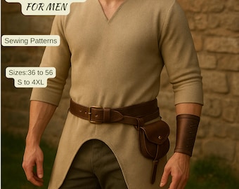Medieval Viking Tunic Sewing Pattern for Men, Renaissance Shirt Pattern, Historical Costume Top PDF, LARP Cosplay Outfit A4 A0 US Letter