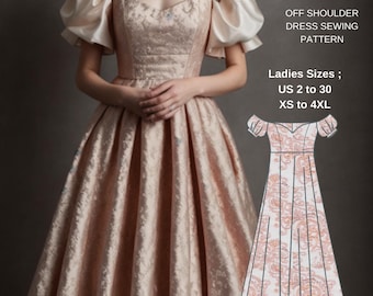 Formal Maxi Dress Sewing Pattern: US Size 2-30, XS-4XL (PDF Pattern)