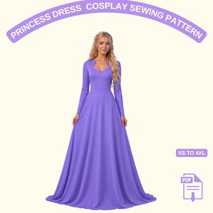 princess dress pattern adult Renaissance Princess Dress Sewing Pattern: Regency, Fairy, Elf (US 2-30)  (PDF Pattern)