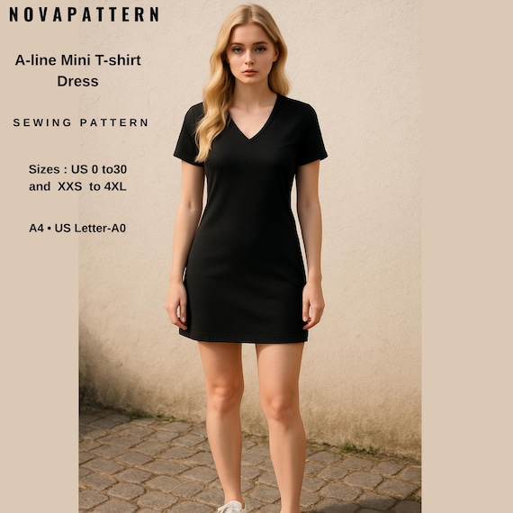 A-line Mini T-shirt Dress Sewing Pattern, Casual Knit Dress PDF Pattern, Easy Summer Outfit for Women, A4 A0 US Letter Sizes - Etsy Israel A-line Mini T-shirt Dress Sewing Pattern, Casual Knit Dress PDF Pattern, Easy Summer Outfit for Women, A4 A0 US Letter Sizes - Etsy Israel