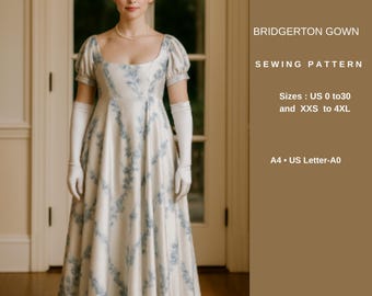 Vestido Bridgerton, vestido de hadas, regencia, vestido élfico, vestido largo, disfraz de Halloween, tamaño A0 A4 Carta de EE. UU. - EE. UU. 2 a 30 Vestido de baile - Cintura imperio