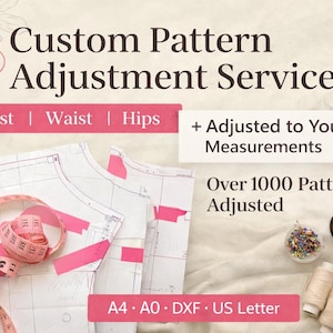Custom Fit Sewing Pattern Service | Pattern Adjustment to Your Measurements | Bust Waist Hip Fit | PDF Add-On