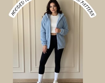 Hooded Zip Up Sweatshirt Sewing Pattern | Casual Hoodie PDF | Women’s and Unisex Jacket | Layered A4 A0 Home Print File | Beginner Friendly