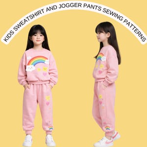 Cartamodello per felpa e pantaloni da jogging per bambini / Completo tuta unisex / Età 2-16 anni / Modello PDF A4 e formato US / NovaPattern