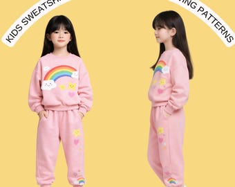 Kids Sweatshirt and Jogger Pants Sewing Pattern | Unisex Sweatsuit Set | Age 2y–16y | PDF Pattern A4 & US Letter | NovaPattern