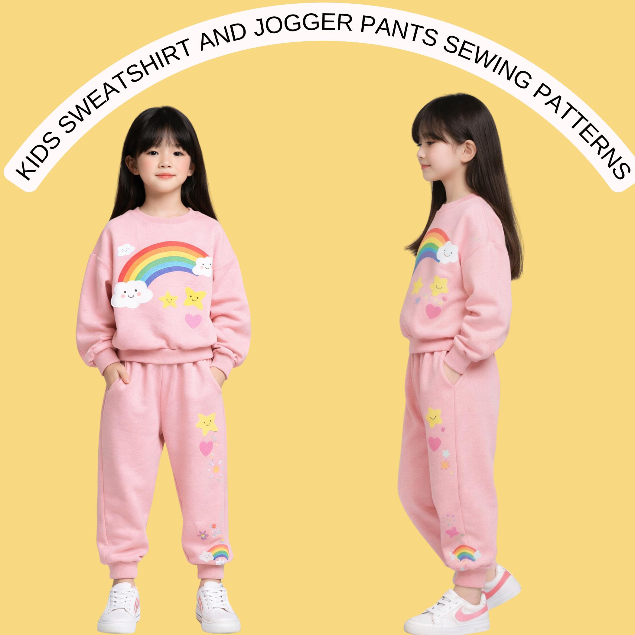キッズスウェットシャツとジョガーパンツの縫製パターン | ユニ
