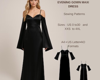 Evening Dress Sewing Pattern Bundle: Plus Size Gown (US 2-30) (digital Download) - Etsy Evening Dress Sewing Pattern Bundle: Plus Size Gown (US 2-30) (digital Download) - Etsy