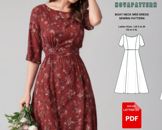 Plus size boat neck dress online