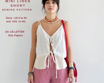 Mini Shorts Sewing Pattern: Beginner Elastic Waistband (PDF Pattern)