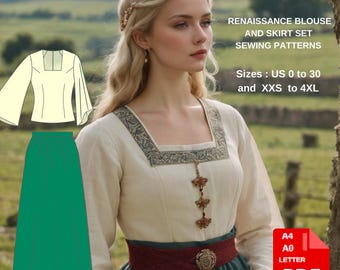 Renaissance Dress & Corset Sewing Pattern: Elvish Fantasy Costume (PDF Pattern)