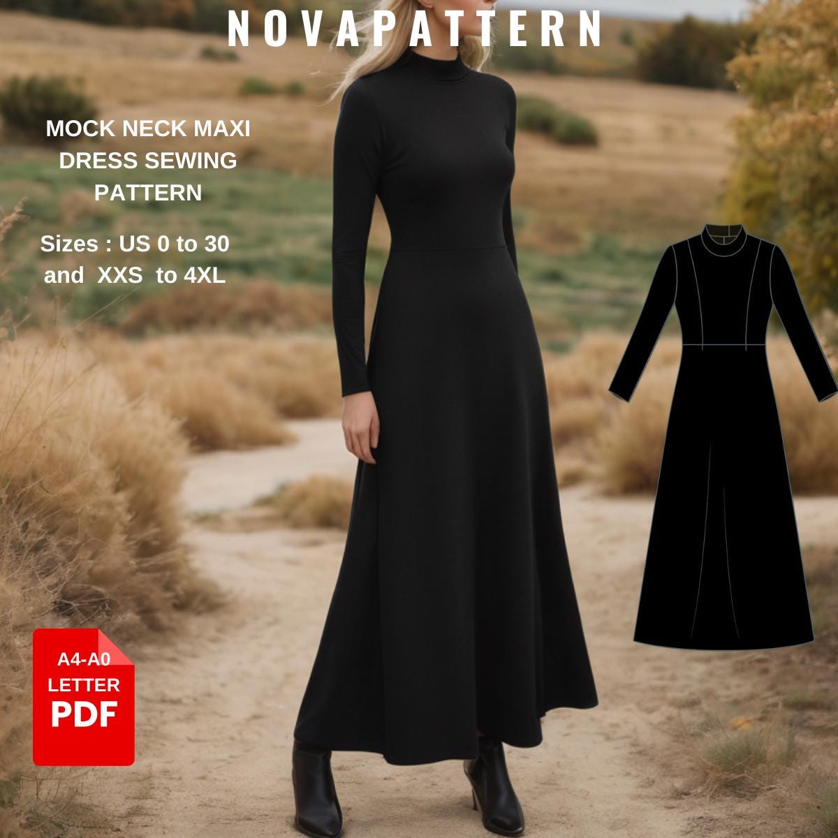 ankle length dress pattern Wren Wrap Dress main image 1