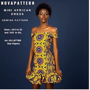 Afrikanisches Kleid Schnittmuster, Boho Kleid, Traditionelles Kleid, Afrikanisches Ankara Kleid, Stammes Kleid, Schulterfreies Kleid, Maxi Kreis Kleid, XS-4XL