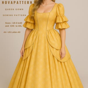 Bridgerton Queen Dress Sewing Pattern: Regency Ball Gown (PDF Pattern)