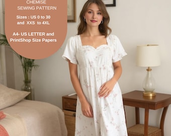 Patrón de costura para camisola renacentista: vestido élfico, de hadas y de la Regencia (tallas 2-30 de EE. UU.) (patrón en PDF)