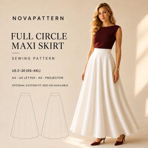 Renaissance Maxi Skirt Sewing Pattern, Medieval Cottagecore Skirt Pattern, Boho Long Skirt PDF Women US 2-30 A4 A0 US Letter