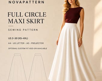 Renaissance Maxi Skirt Sewing Pattern, Medieval Cottagecore Skirt Pattern, Boho Long Skirt PDF Women US 2-30 A4 A0 US Letter