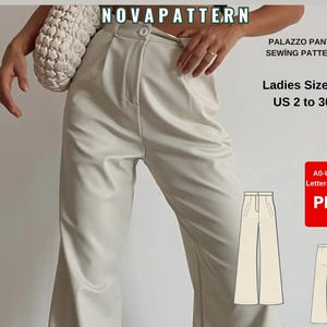 Wide Leg Palazzo Pants Sewing Pattern|Ladies Size;US 2 to 30 / Xs to 4 XL-Our collection includes plus-size options