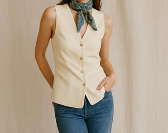 Fitted Waistcoat Sewing Pattern for Women, Tailored Button Front Vest PDF Pattern A4 A0 US Letter Sizes US 2–30