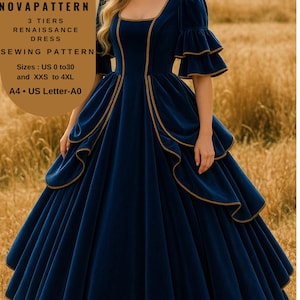 Bridgerton Queen Gown Sewing Pattern: Regency Dress (PDF Pattern)