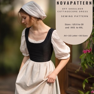 Renaissance Regency Cosplay Dress Pattern and Corset Set,fantasy dress,Elvish,Maxi Celtic Linen dress sewing pattern,halloween costume