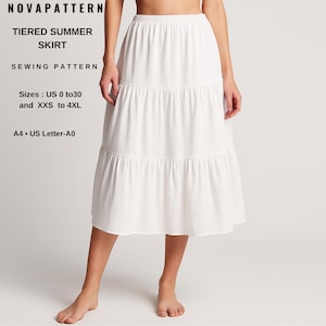 Maxi Tiered Skirt Pattern: Boho Layered Skirt (A4, US Letter) (Digital Download)