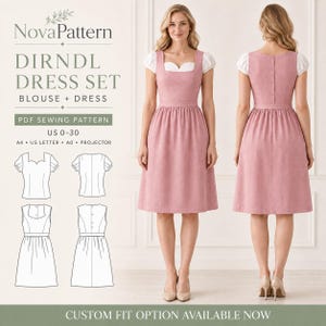 Dirndl Dress and Blouse Sewing Pattern | Bavarian Costume Set (PDF Pattern)